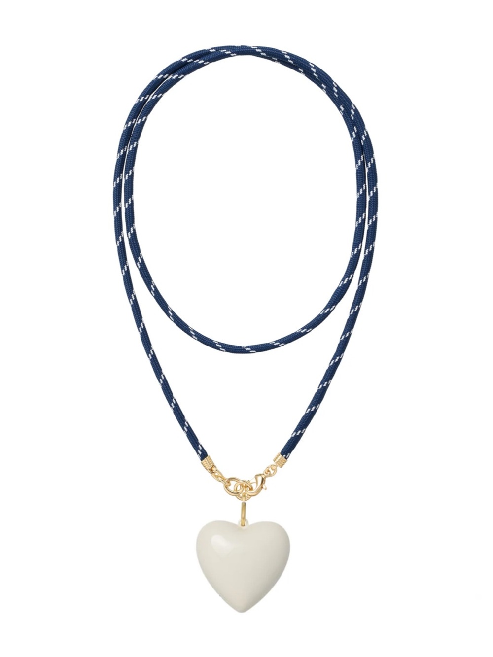 Roxanne Assoulin The Long Happy
Cord Charm 
Necklace Navy Cord Cream Charm